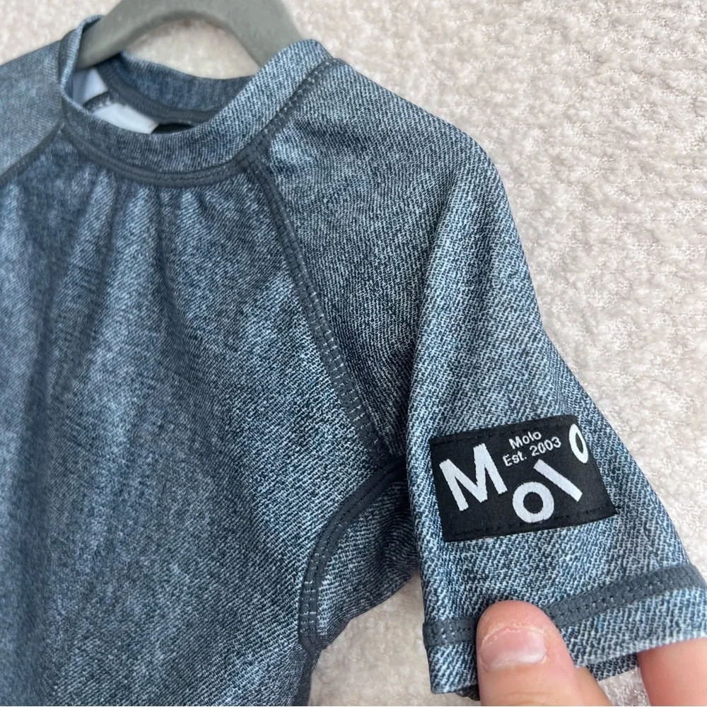 Molo Rash Guard Bathing Swim Short Sleeve Blue Shirt Top Size 1.5-2‎ Years